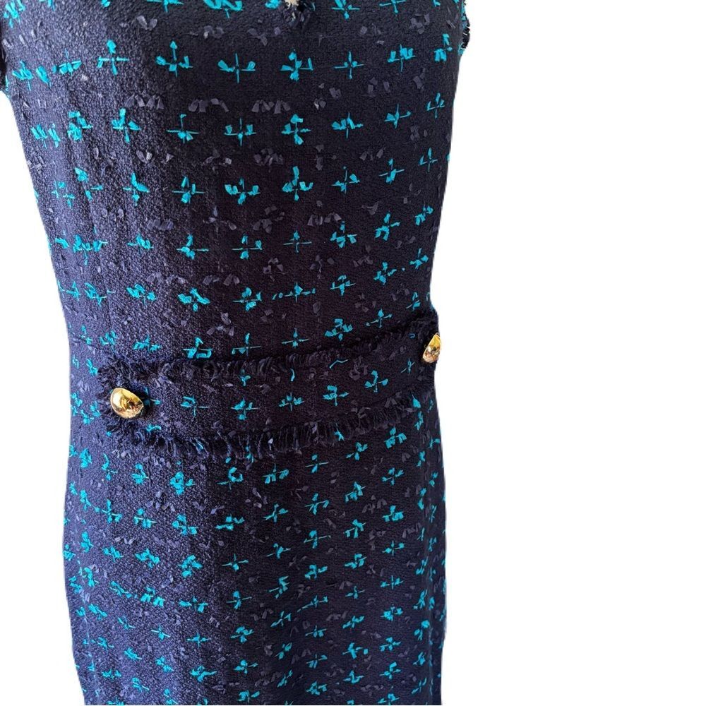 Sail to Sable NWT Navy Blue Tweed Dress Size 10 Gold Button Detail - Picture 10 of 10